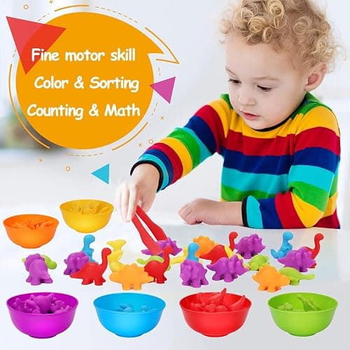 Counting Dinosaurs Montessori Toys for 3 4 5 Years Old Boys Girls Toddler Manipulatives Preschool Learning Activities Kindergarten Educational Sensory Fine Motor Skills Toys for Kids Ages 2-4 3-5 4-8 thumbnail 6
