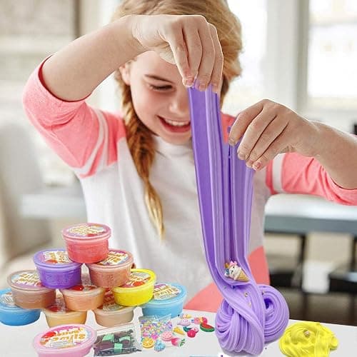 HFCHUPIN Butter Slime Kit for Girls and Boys 11pack with Scent,Stretchy and Non-Sticky,Stress Relief Fidget Toy,Birthday Gift and Party Favors Easter Basket Stuffers Christmas Party Supplies thumbnail 2