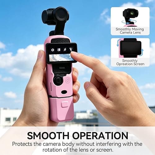 Easy Hood Protective Case for DJI Osmo Pocket 3/Xtra Muse Camera(Pink) | Camera Cover Set with Lens Protector Cover,Anti-Loss Strap,Mic Protector,Soft Silicone,Anti-Scratch,Slim Fit Skin Accessories thumbnail 3