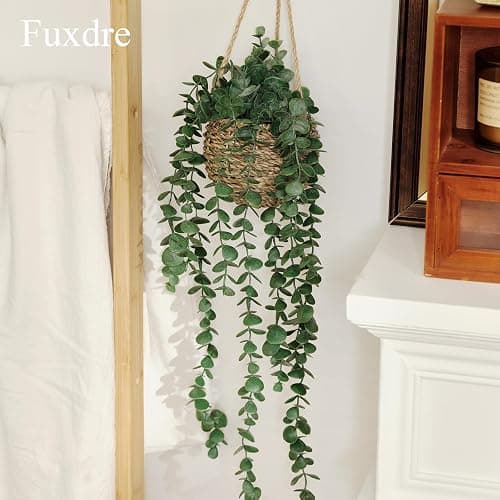 Fuxdre 3 Pack Mini Artificial Hanging Greenary Fake Hanging Plants in Basket for Wall Living Room Decor Bathroom Shelf Home Indoor - Hanging-a-3pcs thumbnail 6