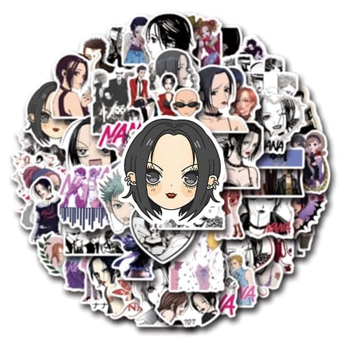55pcs Nana Anime Stickers for Kids Teens Girls Adult, Waterproof Vinyl Movie Decal for Water Bottle Skateboard Guitar Travel Case Bike Laptop,Car Bumper,Luggage,Phone (J) thumbnail 6