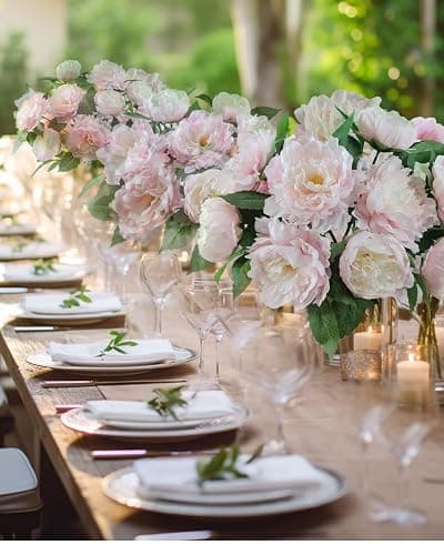LA.PONEE Premium Pink Peonies Artificial Flowers, Fake Silk Peony Flowers with Stems, Faux Florals for Wedding Bridal Bouquets, Floral Arrangements, Table Centerpieces, Home Decorations thumbnail 6