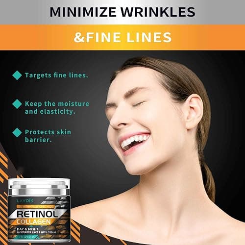 Retinol Cream for Face with Hyaluronic Acid, Moisturizer Anti Aging Collagen Cream for Women and Men, Reduce Wrinkles, Fine Lines, Day and Night,1.7 Fl Oz thumbnail 2