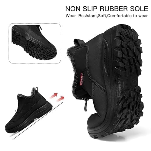 TEMOFON Winter Snow Boots for Women: Waterproof Warm Fur Lined Walking Outdoor Ankle Booties Slip on Snow Shoes Size 5-12 thumbnail 4
