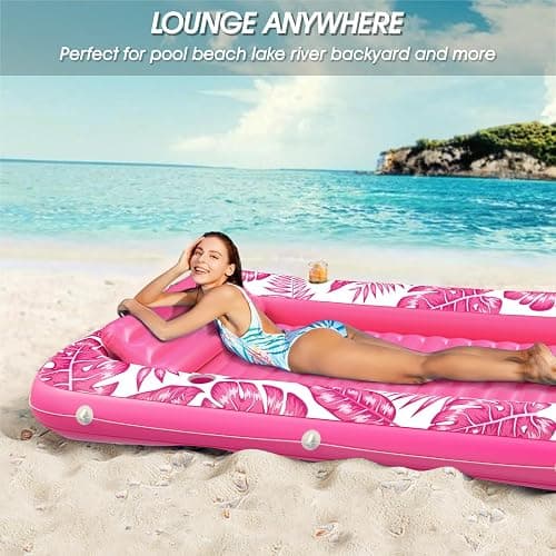 Inflatable Tanning Pool Lounger Float - Jasonwell 4 in 1 Sun Tan Tub Sunbathing Pool Lounge Raft Floatie Toys Water Filled Tanning Bed Mat Pad for Adult Blow Up Kiddie Pool Kids Ball Pit thumbnail 5