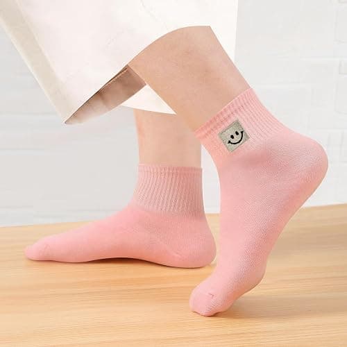 COZYOFFI Women Ankle Socks Cute: 6/10 Pairs Funny Smiley Face Gifts Socks - Cotton Sock for Low Cut Shoes thumbnail 2