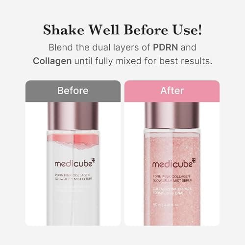 medicube Jelly Mist Serum with Pink PDRN Collagen | Dual-Texture Glow Spray with Niacinamide, Glutathione, Ceramide, Hyaluronic Acid | for Hydration, Radiance, Plump-Looking Skin | 3.38 fl.oz thumbnail 6