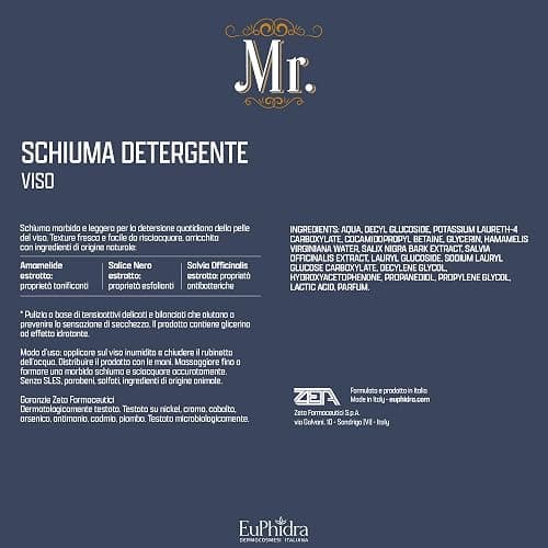 Euphidra - Mr. Schiuma Detergente Viso, Detersione Delicata per Pelli Sensibili e Miste, Formula Leggera, Morbida e Idratante a Base di Tensioattivi, Flacone Riciclato, 175 ml thumbnail 5