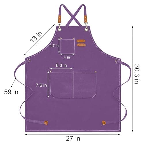 Apron for Men Women with Pockets Cotton Canvas Cross Back Heavy Duty Adjustable Work Apron thumbnail 5