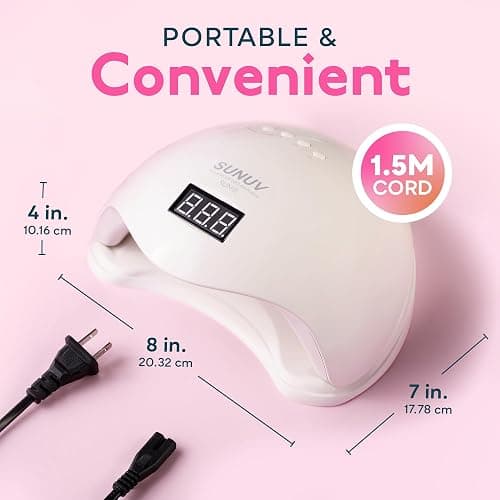 SUNUV UV Light for Nails, UV LED Nail Lamp with 4 Timer Settings, Compatible with All Gel Polish, Auto Sensor LCD Display Removable Base, SUN5 thumbnail 7
