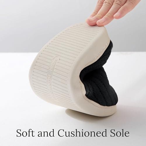 HUXMEYSON Slippers for Women, Warm Memory Foam Comfy House Slippers with Anti-Skid Rubber Sole for Indoor and Outdoor thumbnail 4
