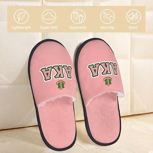AKA Girls Sorority Warm Slippers Anti-Slip House Shoes Comfortable Cotton Slippers Bedroom Indoor Gift For Women Mom Ladies thumbnail 6