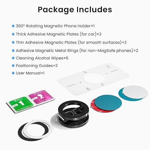 Itramax Magnetic Phone Holder for Magsafe,360° Rotatable iPhone Stand Mount | Dual Sided Ring Smartphone Holder for Desk with Non-Slip Base for iPhone 17 16 Plus 13 12 11,Pixel 9 8,Samsung,Office,Kitchen thumbnail 8