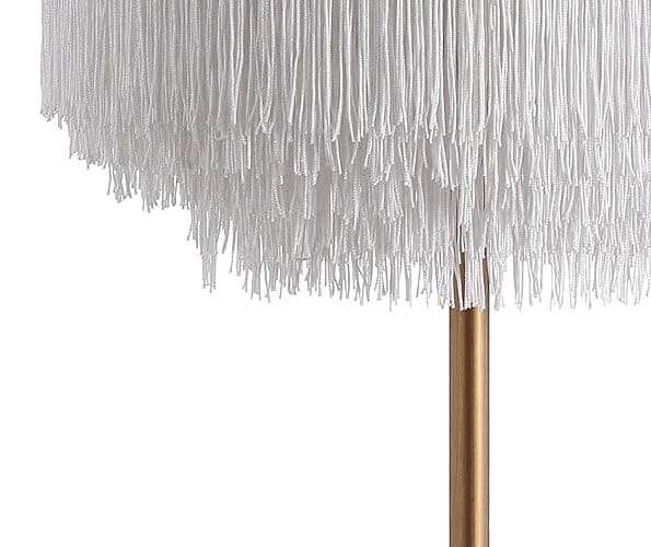 JONATHAN Y Coco 2-Light Fringed Metal LED Table Lamp 27.5", Gold | White Tassel Shade, Contemporary Glam Desk Light, Bedside Nightstand, Bulbs Included thumbnail 4