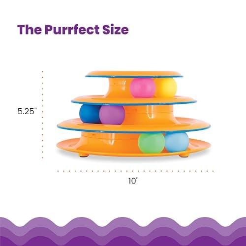 Catstages Tower of Tracks 3-Level Cat Track Toy with 6 Balls, Interactive Toy for Indoor Cats, Orange thumbnail 5