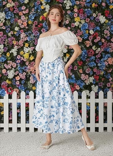 Scarlet Darkness Renaissance Skirt Maxi Long Skirts for Women High Waist A Line Skirt thumbnail 8