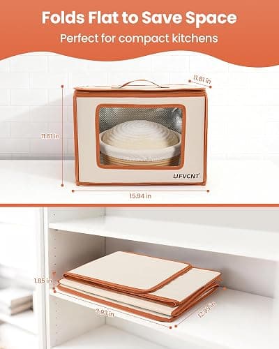 LIFVCNT Folding Proofing Box with Metal Rack & Water Tray, Bread Proofer with 68–131°F Temp Control & 99H Timer | Dough Proofing Box for Sourdough, Pizza, Kombucha,Yogurt, Bread Baking thumbnail 2