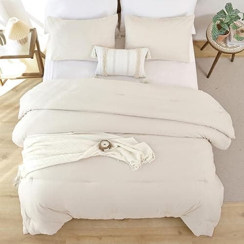 ROSGONIA Comforter Full Size for Girls Boys Teens Beige, 3pcs (1 Boho Comforter & 2 Pillowcases), Lightweight Dorm Bedding Soft All Season Bed Set thumbnail 5