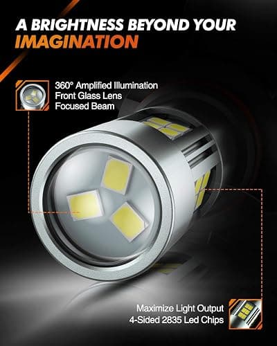 SEALIGHT H10/9145/9140 LED Fog Light Bulbs, 6000K Xenon White, 27 SMD Chips, 360-degree Illumination, Non-polarity, Pack of 2 thumbnail 3