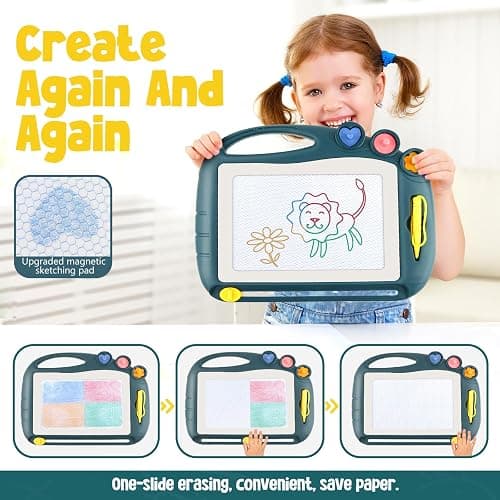 Magnetic Drawing Board, Toddler Toys for Age 1 2 3 Boys Girls, Sketch Pad, Birthday Easter Christmas Halloween Kids Toy Gifts for Boys and Girls thumbnail 4