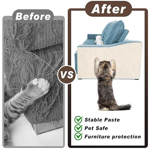 Cat Scratching Mat, 118" x 15.8" Self-Adhesive Trimmable Cat Scratching Carpet Mat with 20 Screws, DIY Cat Scratchers Furniture Protector for Indoor Cats, Couch, Wall and Cat Tree Shelves thumbnail 4