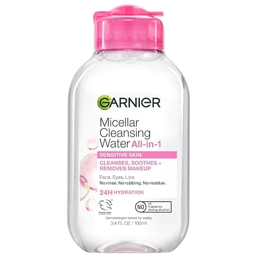 Garnier Micellar Cleansing Water, All-in-1 Makeup Remover and Facial Cleanser, For All Skin Types, 3.4 Fl Oz (100mL), 1 Count (Packaging May Vary) - Image 1