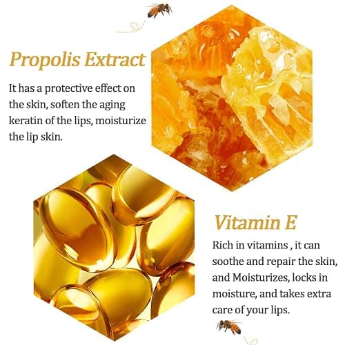 2 PCS Bee Lip Balm Lip Mask Honey Pot,Honey & Strawberry Lip Mask Propolis Moisturizing Lip Balm,Hydrating Prevention Dry & Cracked,Mothers Day Gifts,Teacher Appreciation Gifts,Easter Basket Stuffers thumbnail 8