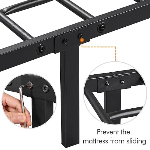 Yaheetech Classic Metal Platform Bed Frame Mattress Foundation with Victorian Style Iron-Art Headboard/Footboard/Under Bed Storage/No Box Spring Needed/California King Size Black thumbnail 9