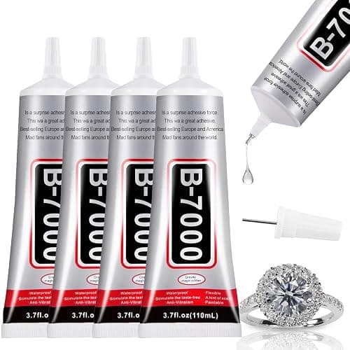4 PCS 110ml B7000 Glue Clear with Precision Tip, Rhinestone Glue for Nail, Craft Glue, Bedazzling Glue, Shoe Glue, Jewelry Glue for Rhinestone Shoe Jewelry Making DIY Craft Makeup Metal - Image 1