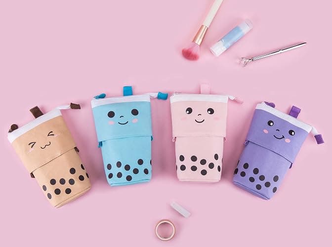 Friinder Telescopic Pencil Bag Pen Holder Pop Up Stationery Case, Stand-up Retractable Transformer Bag Standing Organizer, Great for Christmas Holiday New Year Office Bag thumbnail 7