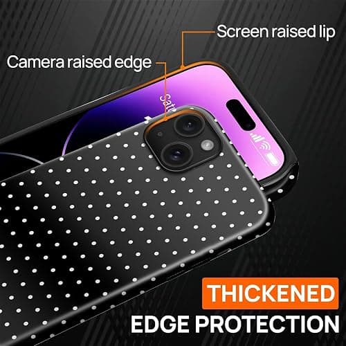 MQJCYB Magnetic Case for iPhone 14 iPhone 13 Design,Compatible with MagSafe,Slim Protective Soft TPU Bumper Phone Cover Women Girls Case Polka Dot Aesthetics Black thumbnail 6