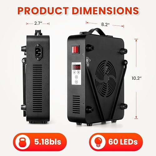 ⭐️Red Light Therapy for Body, 660nm 850nm Near Infrared Light Therapy Panel, 60 Dual Chip LED Device with 300W of Power, Ideal for Body, Face, Improve Sleep, Skin Health, Includes Hanging Kit & Handle thumbnail 5