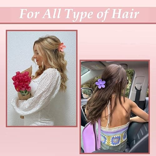 Flower Hair Clips for Women - 9 PCS Matte Claw Clips With Strong Hold for Thick and Thin Hair - Non Slip, 9 Styles thumbnail 6