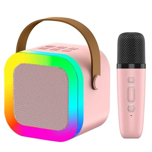 OUTUVAS Kids Karaoke Microphone Machine Toy, 4-12 Years Old Girls Christmas Birthday Gift for Girls, Karaoke Toys Gifts for Girls Ages 4, 5, 6, 7, 8, 9, 10, 12 +Year Old Birthday Party. (Pink) - Image 1