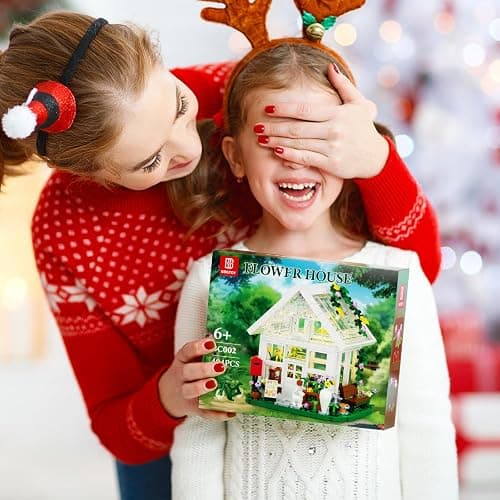 Girls Flower House Building Sets Compatible with Lego Friends Sets for Girls 8-12, Greenhouse Building Toys with LED Lights, Garden House Model, Christmas Holiday for Friends Kids Adults (484pcs) thumbnail 2