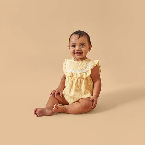 Modern Moments by Gerber Baby Girls' Lace Ruffle Bubble Romper thumbnail 4
