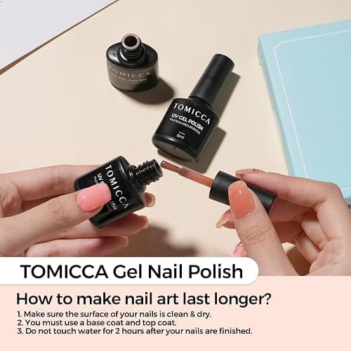 TOMICCA UV Nagellack Set, 6 Farben Transparent Rosa Nude Gel Nagellack, Natur Gellack Soak-Off UV LED Manicure Gel Lacquer Varnish für Nagelstudio DIY Home, 8ml thumbnail 6