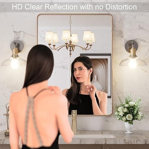 LOAAO 22”X30” Gold Bathroom Mirror thumbnail 3