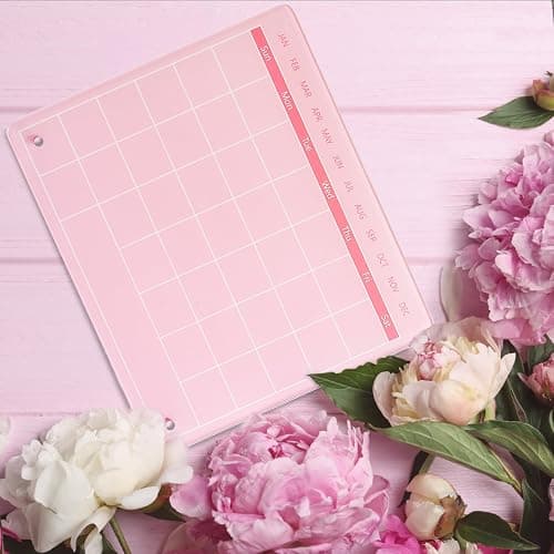 Marribol Calendar Dry Erase Board,12"X10",Acrylic Desk Calendar with Stand,Pink Dry Erase Board for Home Office School thumbnail 6