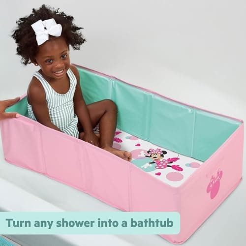 Disney Baby Minnie Mouse Tuckaway Toddler Folding Tub, Converts Shower to Bathtub, Folds to Store, Easy to Clean, Portable Baby Bathtub for Travel, 12M-5Y thumbnail 7