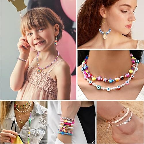 JOICEE 480PCS Fruit Flower Polymer Clay Beads, 24 Style Cute Heart Mushroom Clay Beads Charms for Jewelry Necklace Earring Making, DIY Bracelet Making Kit Accessories for Women Girls thumbnail 8