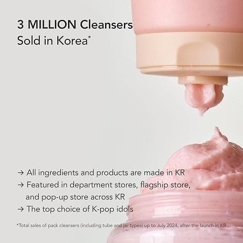 Whipped Korean Skincare Face Wash, Deep Cleansing Vegan Facial Cleanser for Oily Skin and Pore Care with Niacinamide, Hyaluronic Acid, Ceramide, Mugwort & Teatree, Doubles as a Face Mask, 4.5 oz thumbnail 3