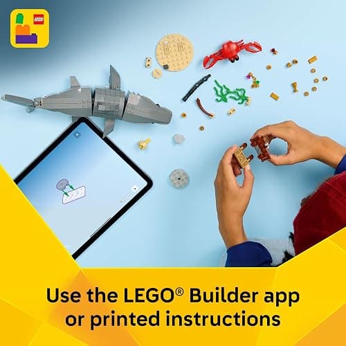 LEGO Creator Fierce Shark with a Treasure Chest Building Toy for Boys & Girls - Kids Build a Shark, Fish, or Manta Ray Animal Figure - Bedroom or Shelf Decor for Ages 8+ - 31381 thumbnail 6