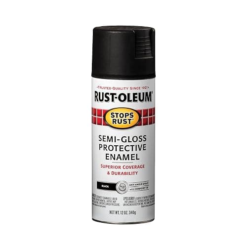 Rust-Oleum 7798830 Stops Rust Spray Paint, 12 oz, Semi-Gloss Black - Semi-Gloss Black - 12 Ounce (Pack of 1) - Semi-Gloss - Image 1