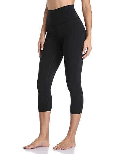 YUNOGA Women's Buttery Soft 21" Inseam Yoga Pants, High Waisted Tummy Control Workout Running Capri Leggings - Image 1