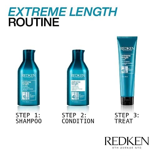 Redken Extreme Length Biotin Shampoo & Conditioner Set For Longer Hair – Promotes Healthy Hair Growth, Strengthens Damaged Hair, Prevents Hair Breakage, Infused With Biotin thumbnail 3