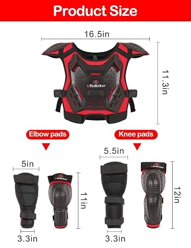 Kids Dirt Bike Gear Motocross Chest Protector Motorcycle Protective Gear Armor Vest Knee Guards Elbow Pads Dirt Bike Riding Gear for Baby Biker ATV thumbnail 7