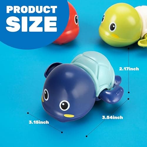 TOHIBEE Bath Toys, 3 Pack Cute Swimming Turtle Bath Toy for Toddlers 1-3, New Born Baby Bathtub Water Toys, Preschool Toddler Pool Toys thumbnail 2