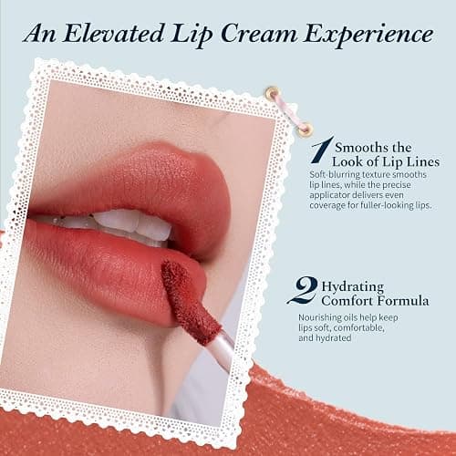 Flower Knows Bunny Garden Cloud Lip Cream, Deep Rose Mauve | Velvet Matte Lip Color, Transfer-Resistant Lightweight Hydrating Formula, Vegan (B09 Cupid Red) thumbnail 4