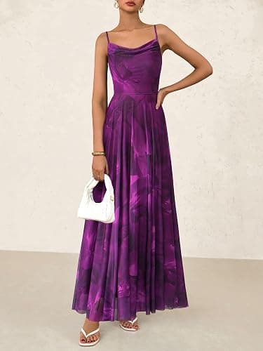 BTFBM Women Summer Floral Maxi Dresses Elegant Spaghetti Strap Dress Printed Party Dress Beach Long Dresses thumbnail 4